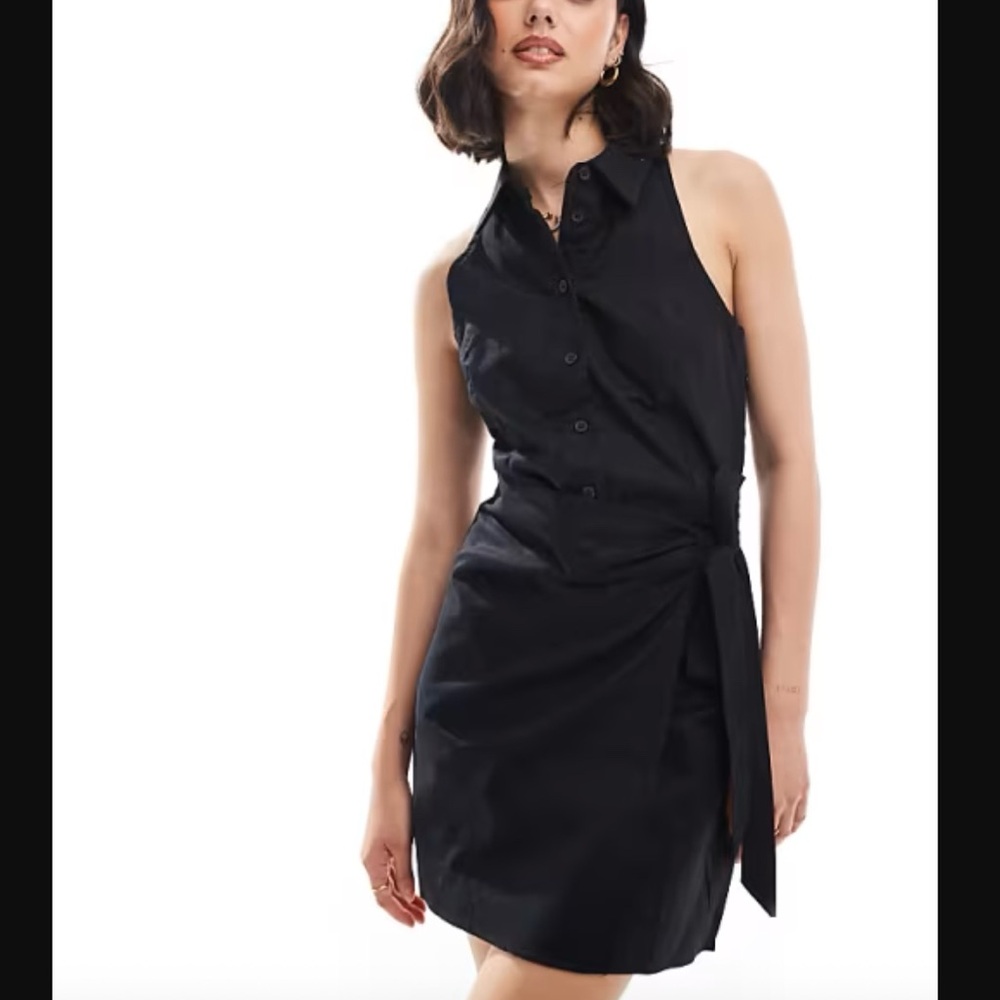 Mango Collar Wrap Mini Dress